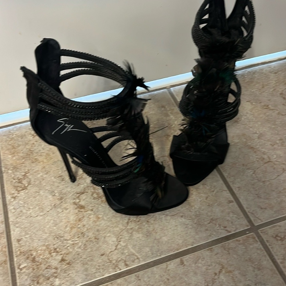 Giuseppe Zanotti Black Strappy Heels